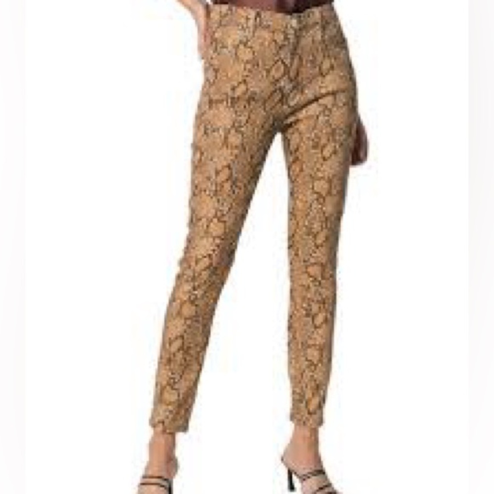 SZ 29 FRAME NWOT Le High Skinny Crop Coated Python Jeans